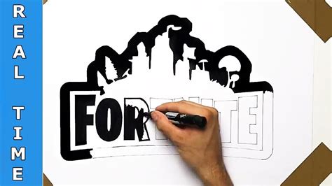 It doesn't need any professional skills. How To Draw Fortnite Logo - NO SPEED UP - YouTube