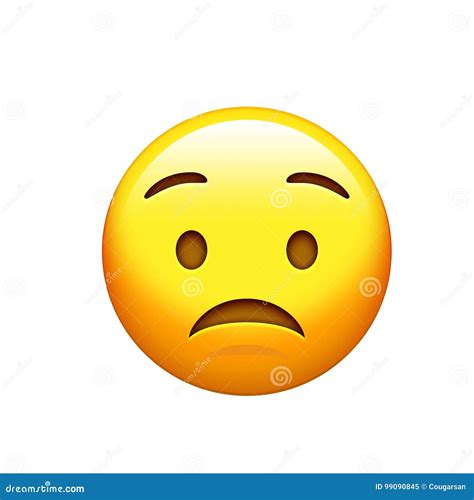 Emoji Yellow Sad Upset Face With Frown Icon Stock Illustration