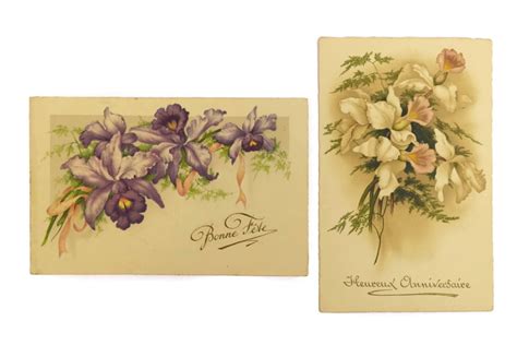 Vintage Flower Postcards Romantic French Floral Art Cards Vintage