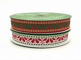 Geometric Christmas Jacquard Ribbon - 1" Wide Online Ribbon - May Arts