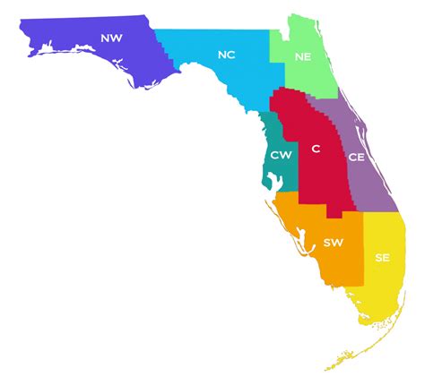 Regions Of Florida Map United States Map