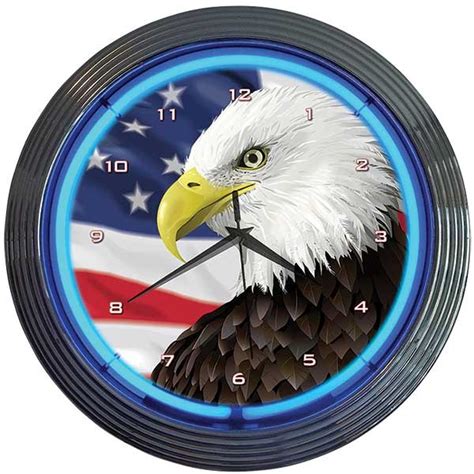 Our neon led circle american flag neon sign are quickly becoming the newest rage in neon to led technology. Eagle with American Flag Neon Wall Clock - TP Tools ...