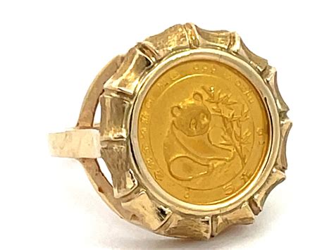 Buy 1988 Panda Coin Ring In 14k Yellow Gold Solitaire Jewelers