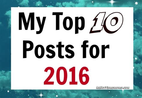 My Top 10 Posts For 2016 Hall Of Fame Moms