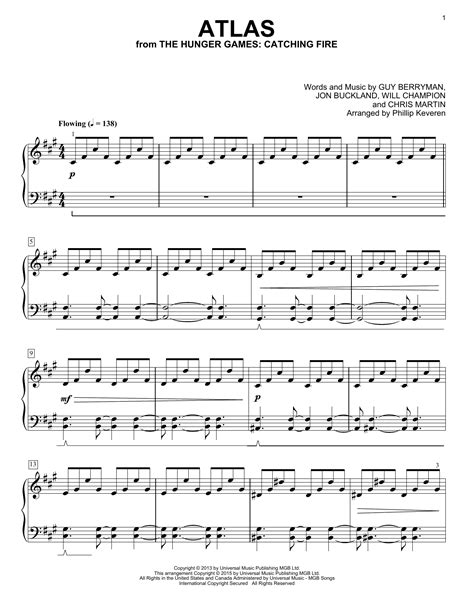 Atlas Sheet Music By Coldplay Piano 161671