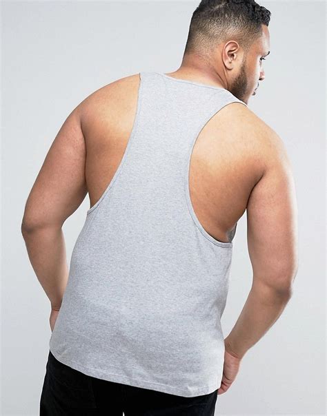 Asos Plus Tank With Extreme Racer Back In Gray Marl Gray Asos Plus