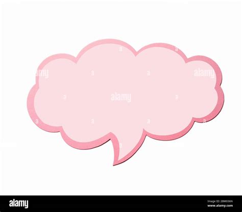 light pink speech bubble as a cloud with red border isolated on a white background copy space
