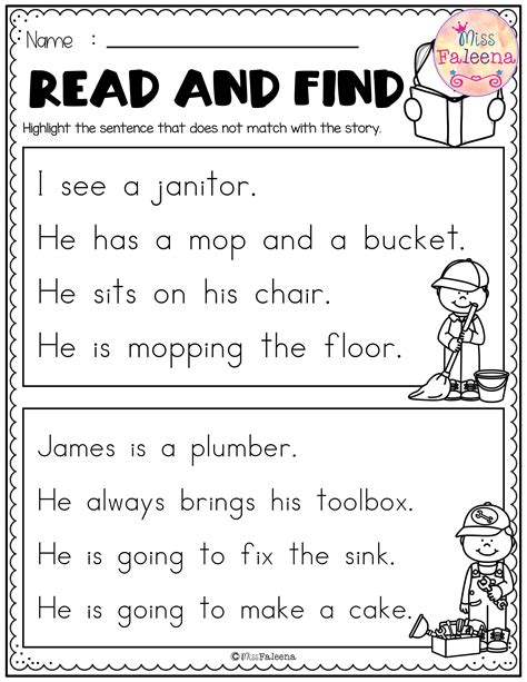 Printable Reading Sheets For Kindergarten