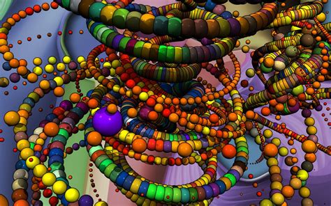 Digital Art Abstract 3d Ball Sphere Colorful Chains