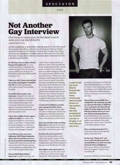 Chris Evans Not Another Gay Interview — Brandon Voss