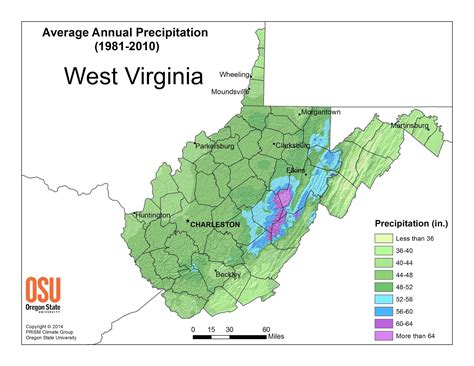 Annual Average Precipitation Climate Of West Virginia