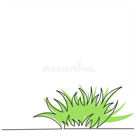 Continuous One Line Drawing Grass In The Meadow Stock Vector