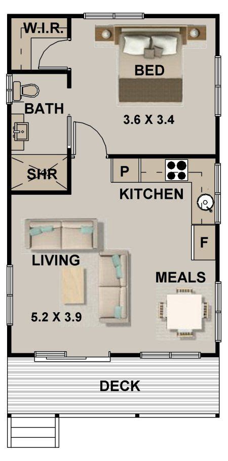 The Floor Plan For A Small House With Two Bedroom And Living Room