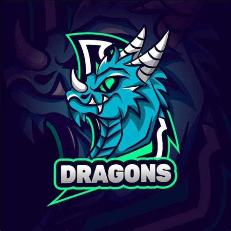 Logo De La Mascotte Du Dragon Sauvage Vecteur Gratuite