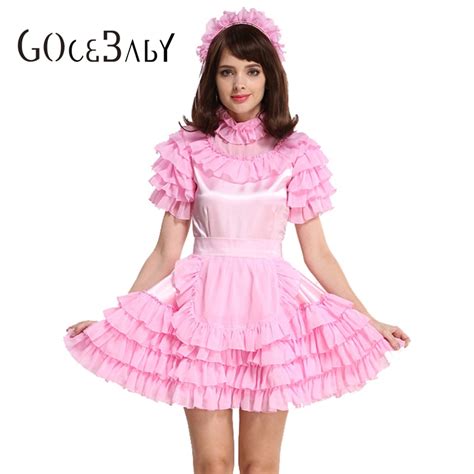 Buy Forced Sissy Maid Satin Pink Puffy Dres