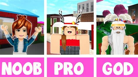 Roblox Noob Vs Pro Vs God Builder In Bloxburg Youtube