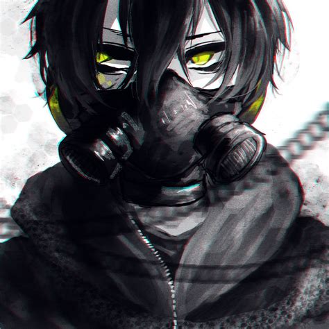 Dark Konoha1872730 Black Haired Anime Boy Anime Gas Mask Dark Anime