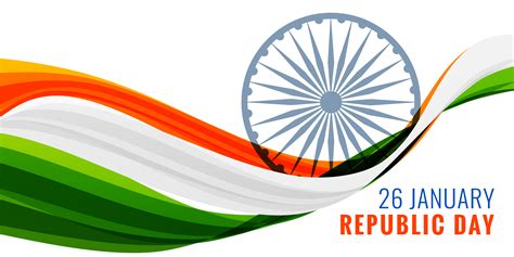 26th January Happy Republic Day Banner With Indian Flag Download Free
