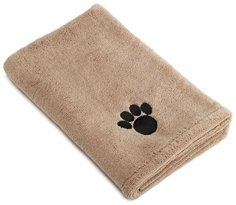 Dii Bone Dry Microfiber Dog Bath Towel With Embroidered Paw Print