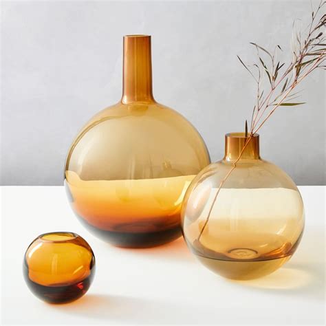 Foundations Glass Vases Amber Colored Glass Vases Glass Vase Amber Vase