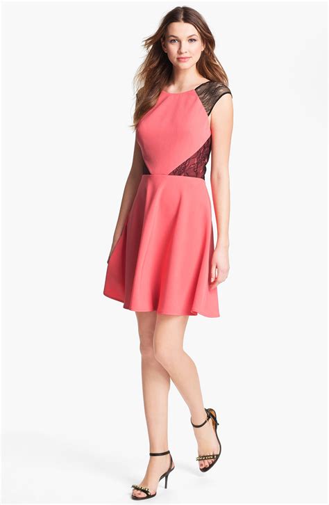 Betsey Johnson Lace Cutout Fit & Flare Dress | Nordstrom