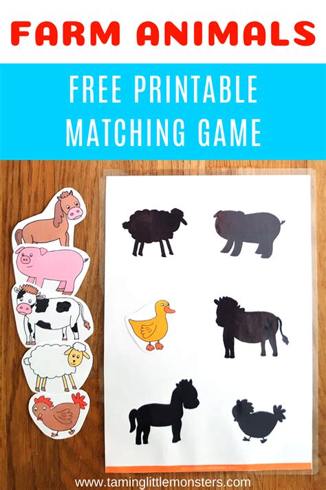 Turn This Free Farm Animal Shadow Matching Printable Into An Easy Busy