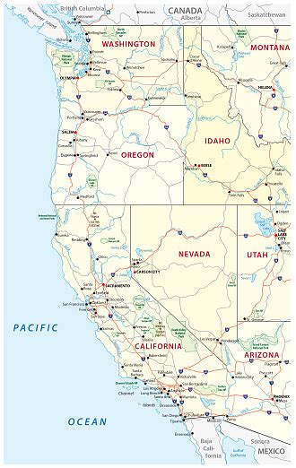 Roads Political And Administrative Map Of The Western