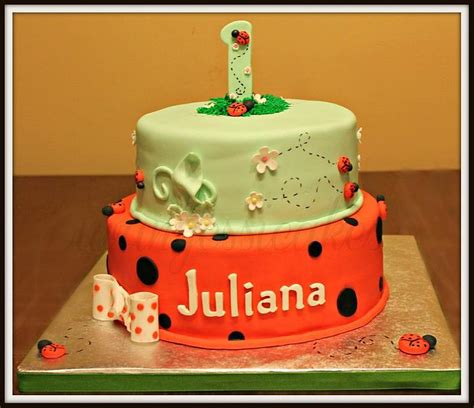 Ladybug 1st Birthday Cake And Smash Cake Decorated Cake Cakesdecor