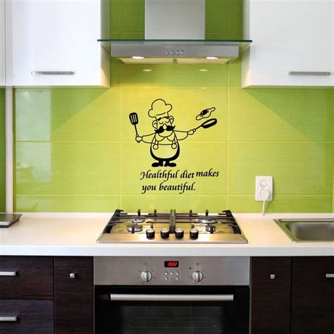 17 Off 2022 Funny Kitchen Wall Stickers Waterproof Vinyl Decals Chef