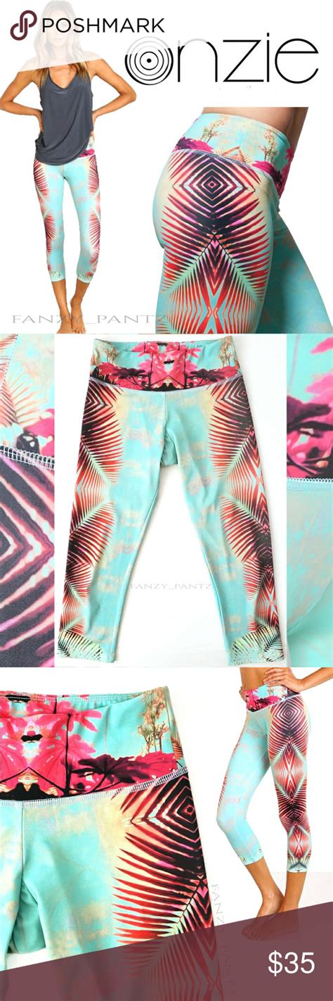 Onzie Yoga Capri Legging Tights Fiji Tropical Xs Tight Leggings Yoga Capris Capri