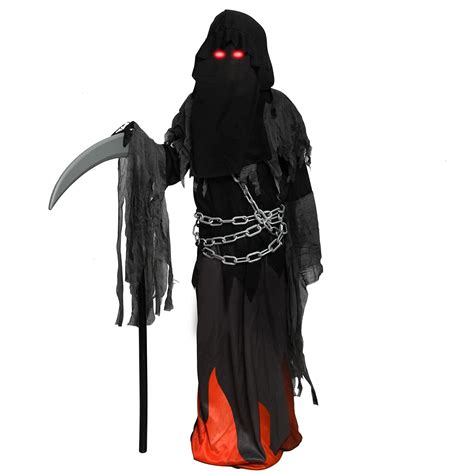 Yoleshy Grim Reaper Costume Kids Reaper Costume With Glowing Up Eyes