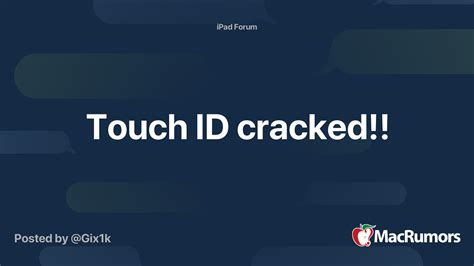 Touch Id Cracked Macrumors Forums