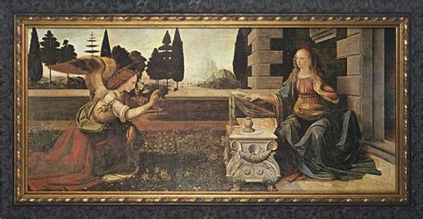 The annunciation is generally considered to be one of leonardo's youthful works, painted when he was still working in the studio of andrea del verrocchio. Annunciation at by Leonardo Da Vinci | LordsArt.com
