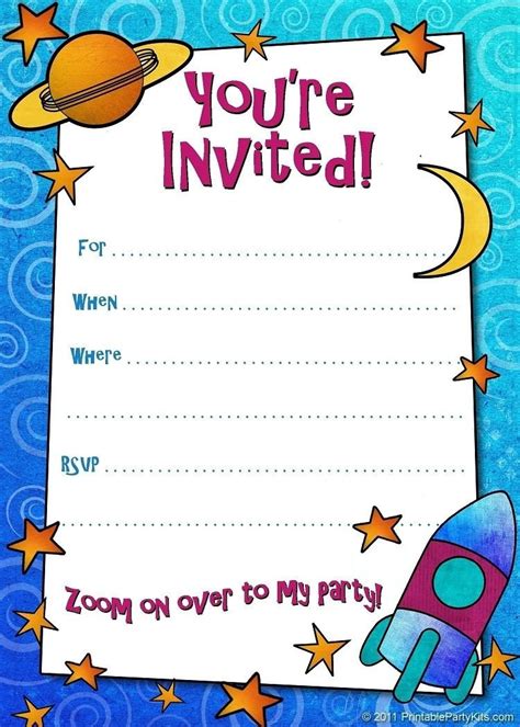 Blank Printable Birthday Invitations Customize And Print