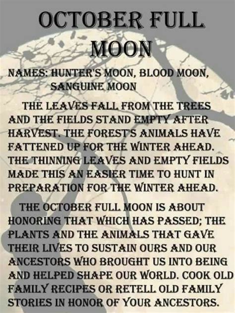 October Full Moon Full Moon Names Full Moon October Full Moon