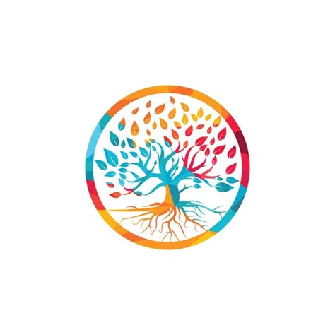 Tree Root Logo Vector Design Illustration Tree Life Logo Design Stock