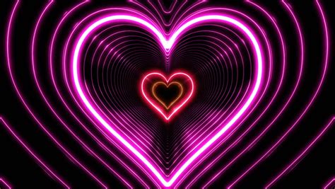 Hearts Tunnel With Stock Footage Video Abstract Neon Backgrounds