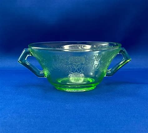 Hazel Atlas Florentine Green Uranium Vaseline Depression Glass