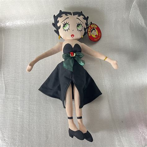 Vintage 12 Betty Boop Plush Doll Black Dress Toy With Tag Kellytoy