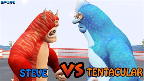 Steve Vs Tentacular Cartoon Face Off S E Spore Youtube