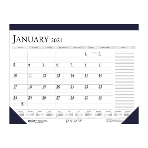 Blue Sky 2021 13 X 185 Desk Pad Calendar Classic White 164621