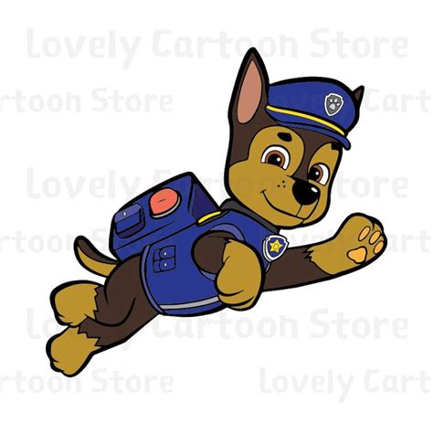 Paw Patrol Chase Svg Eps Dxf And Png Formats 6 Cliparts Etsy