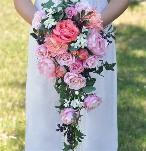 Wedding Bouquet Bridal Bouquet Pink Wedding Silk Flower Etsy