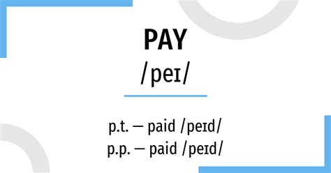 Conjugación Pay 🔸 Verbo Inglés En Todos Los Tiempos Y Formas Conjugar
