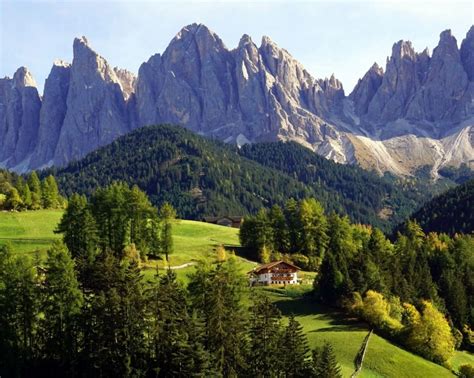Idyllic Mountain Scenery In The Dolomites Santa Maddalena