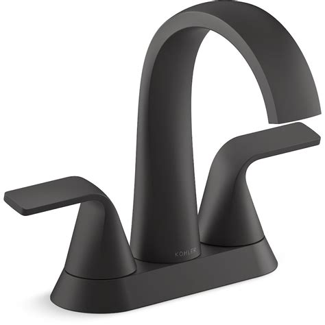 Kohler Cursiva 4 Inch Centerset 2 Handle Bathroom Faucet In Matte Black The Home Depot Canada