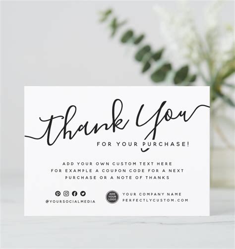 Custom Logo White Or Any Color Thank You Note Custom