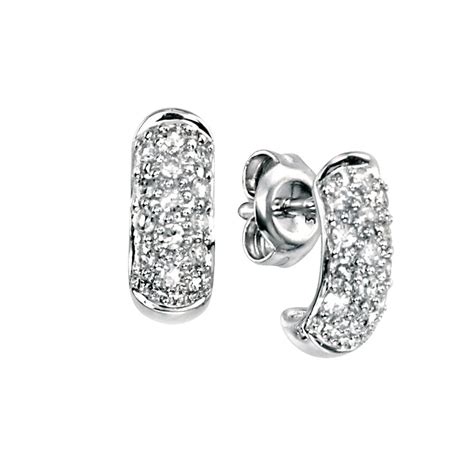 Earring sets are perfect for numerous piercings or just to mix and match! Dipples 9ct White Gold Diamond set Half Hoop Earrings - Earrings from Dipples UK