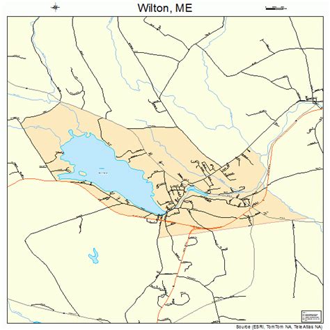 Wilton Maine Street Map 2385815