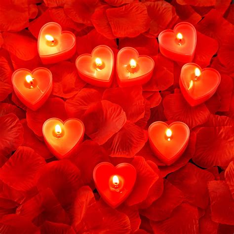 9 Packs Heart Shape Candles Romantic Love Candle Tealight Candles With